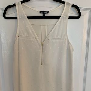 Express white pika dot blouse